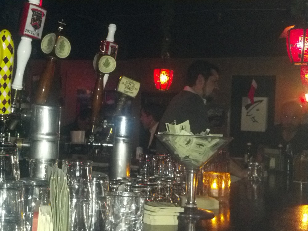 10 pm. After trying Idle Rich and Renfield's, which were both closed, we found a winner with the Knox Henderson Vickery Park.