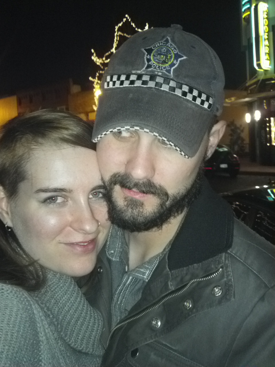 12 am. As it turns Christmas, Thom and I stop for a photo op on the way into the other, more 15th Street Vickery Park.