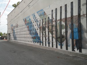 Mural, slightly weathered.