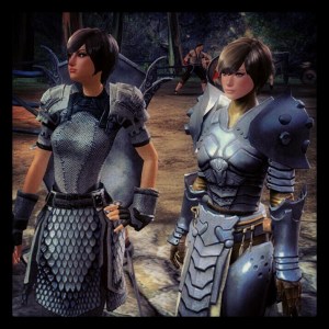Warrior Sisters - my girl Sevenine and her npc doppelganger.
