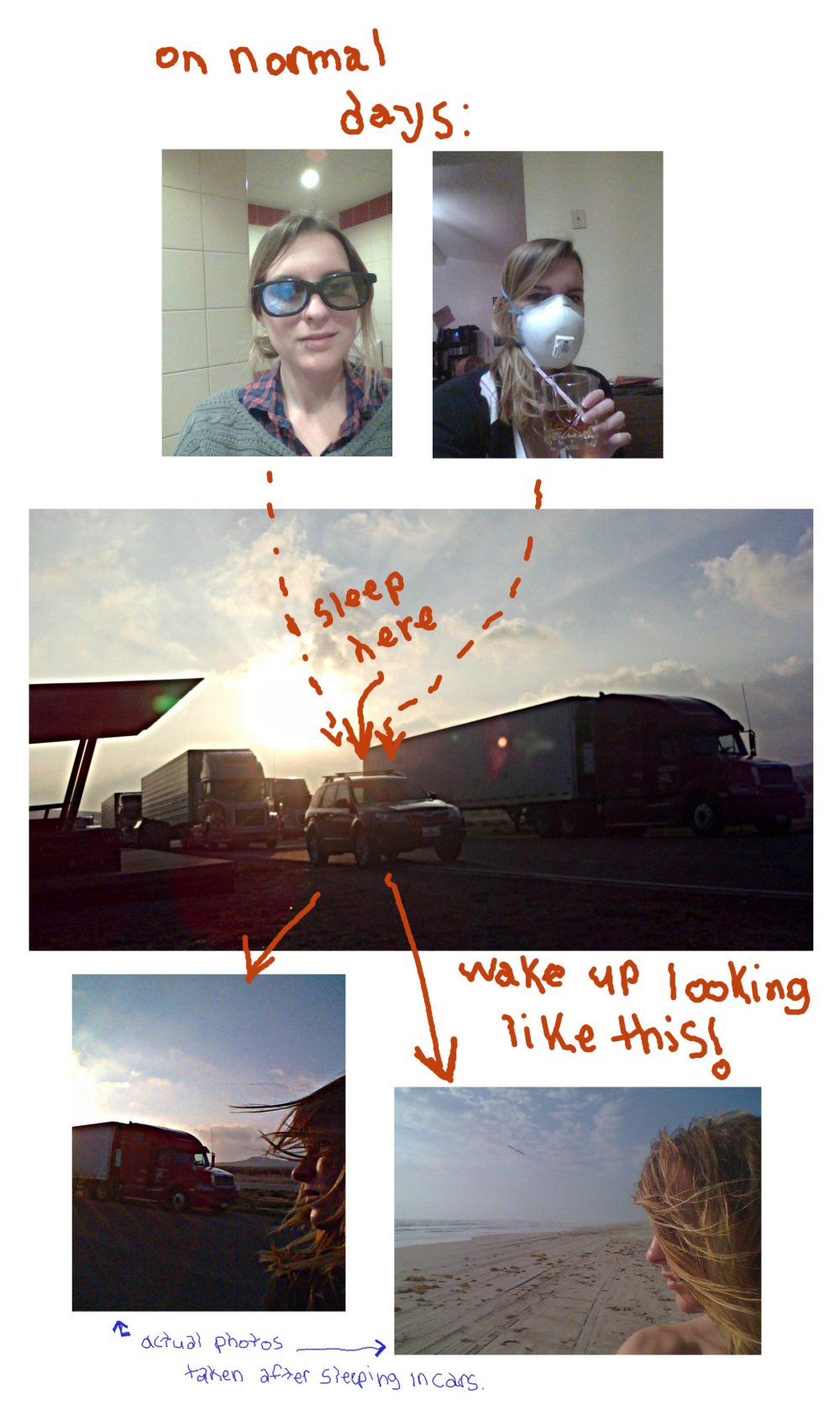 sleeping in cars beauty shots