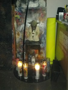 8pm - Yoda shrine with football on.