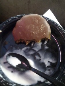 1:30 pm - the part of the free desert that I couldn't finish. 