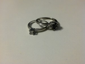My wedding/engagement ring, and my promise ring from before that. 