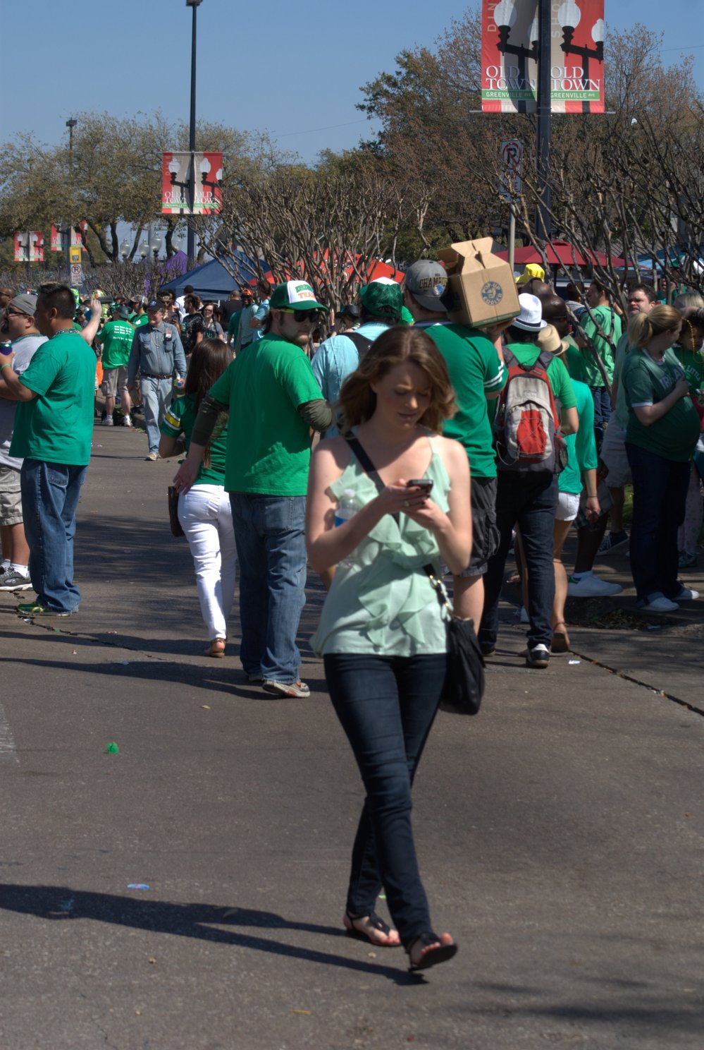 The demure St. patty's day look. Cell phones make spycamming easier.