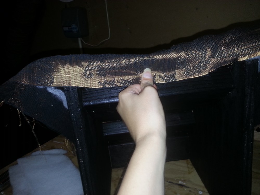 Stretch fabric over ramp.