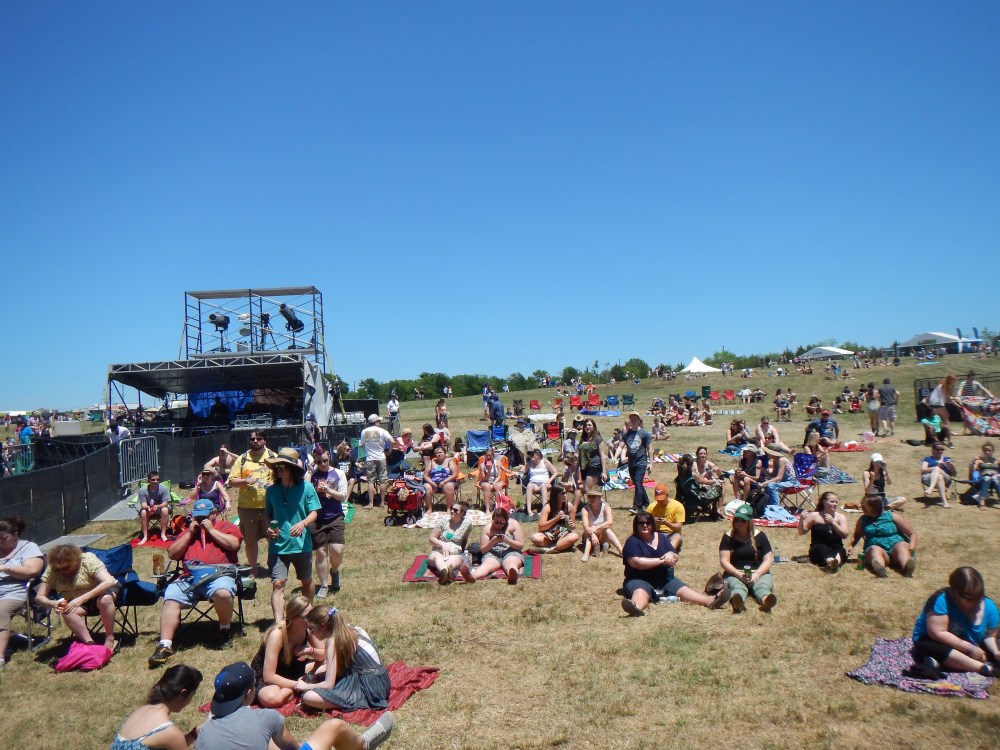 Early blanket dwellers on Saturday.