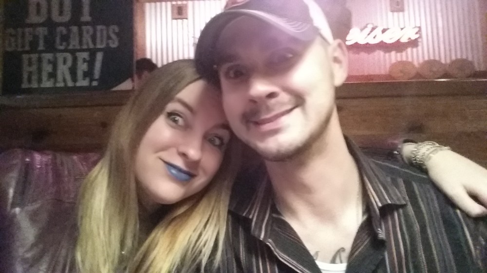 Blue lipstick on a date