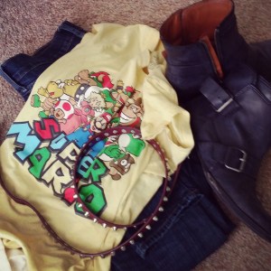 Mario shirt as dirty laundry