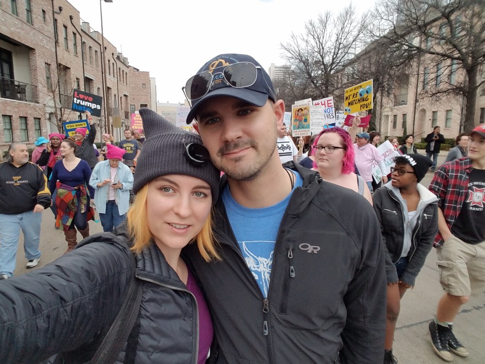 Thom and I at the Women's March in Dallas. 